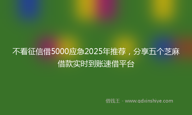 不看征信借5000应急2025年推荐，分享五个芝麻借款实时到账速借平台