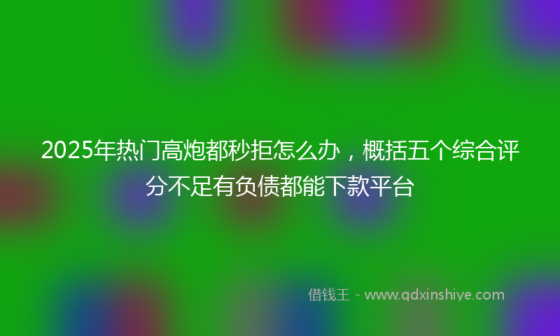 2025年热门高炮都秒拒怎么办，概括五个综合评分不足有负债都能下款平台