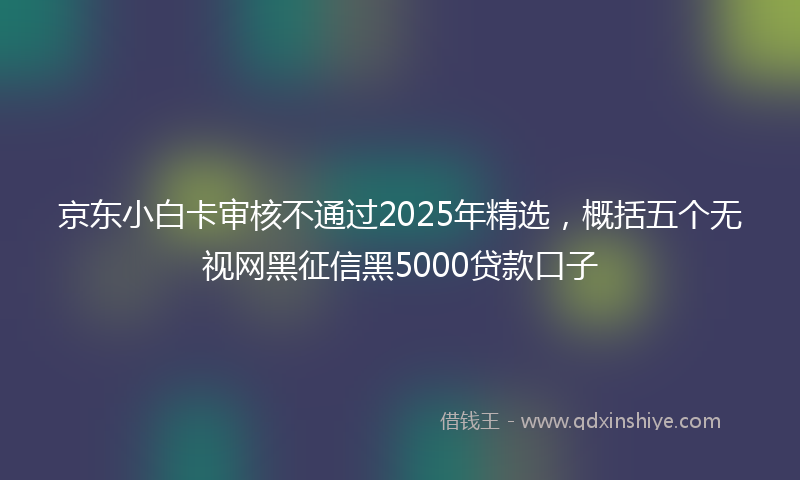 京东小白卡审核不通过2025年精选，概括五个无视网黑征信黑5000贷款口子