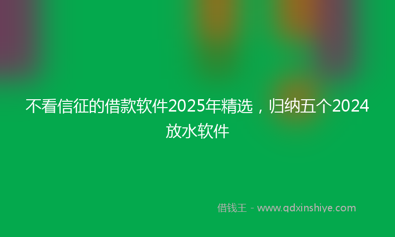 不看信征的借款软件2025年精选，归纳五个2024放水软件