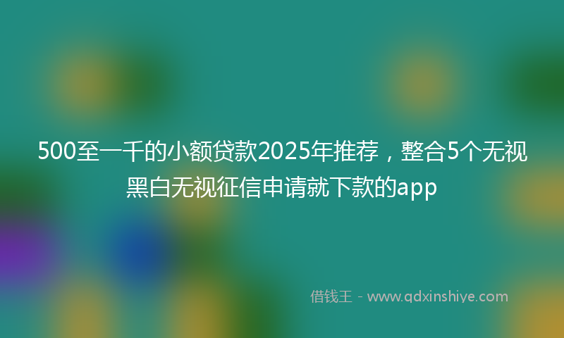 500至一千的小额贷款2025年推荐，整合5个无视黑白无视征信申请就下款的app