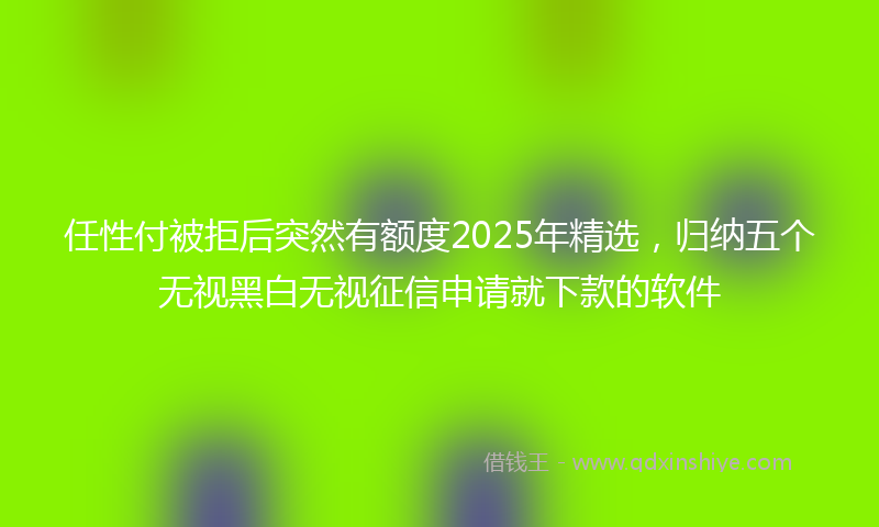 任性付被拒后突然有额度2025年精选，归纳五个无视黑白无视征信申请就下款的软件