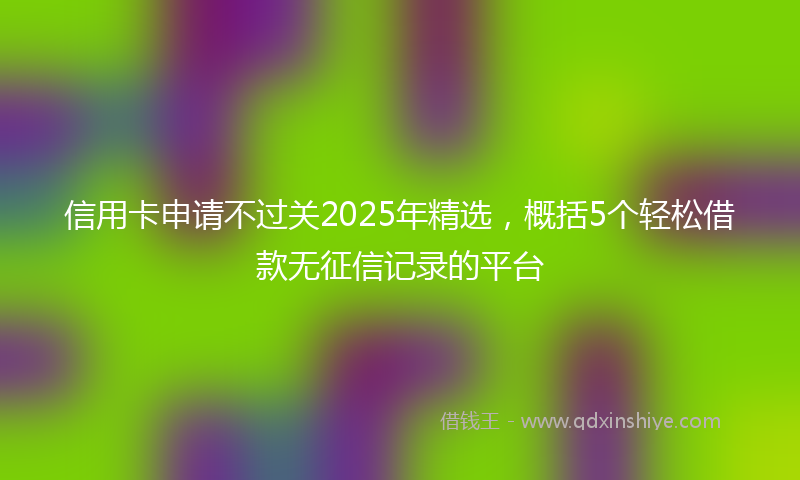 信用卡申请不过关2025年精选，概括5个轻松借款无征信记录的平台
