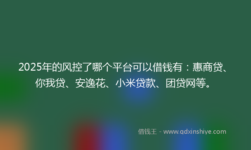 2025年的风控了哪个平台可以借钱有：惠商贷、你我贷、安逸花、小米贷款、团贷网等。