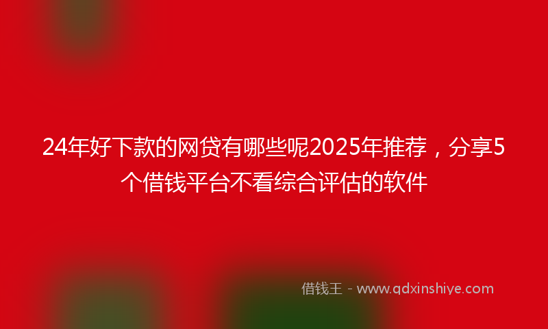 24年好下款的网贷有哪些呢2025年推荐，分享5个借钱平台不看综合评估的软件