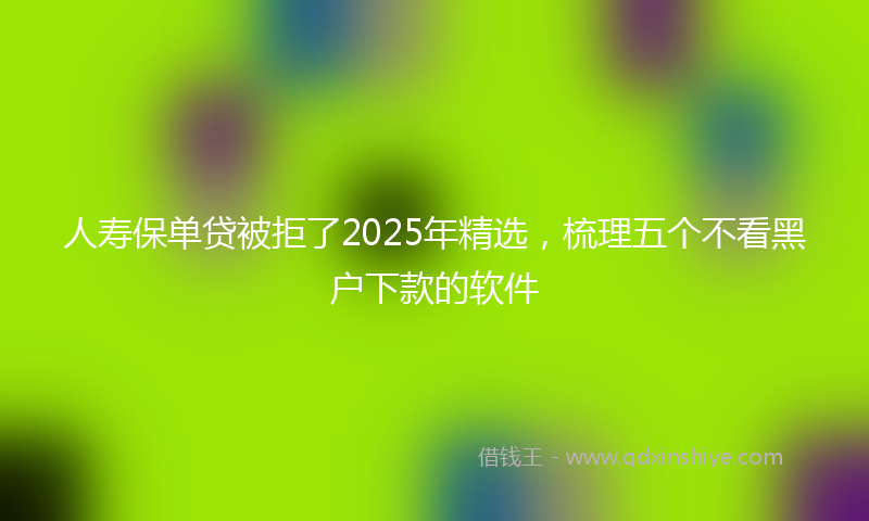 人寿保单贷被拒了2025年精选，梳理五个不看黑户下款的软件