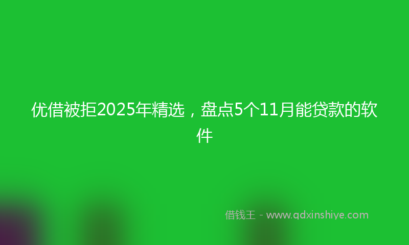 优借被拒2025年精选，盘点5个11月能贷款的软件