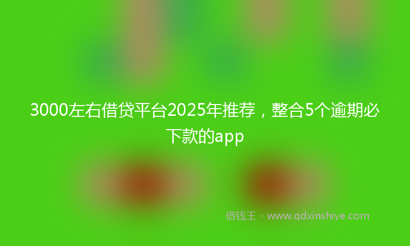 3000左右借贷平台2025年推荐，整合5个逾期必下款的app