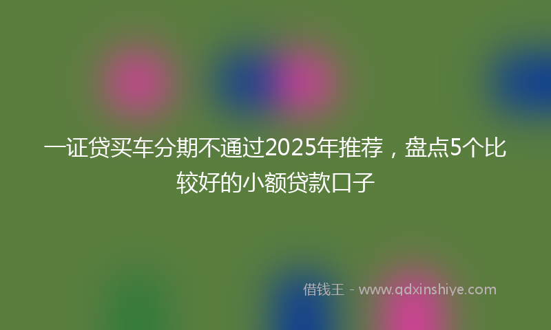 一证贷买车分期不通过2025年推荐，盘点5个比较好的小额贷款口子