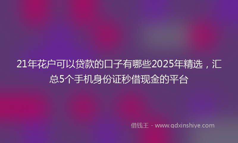 21年花户可以贷款的口子有哪些2025年精选，汇总5个手机身份证秒借现金的平台
