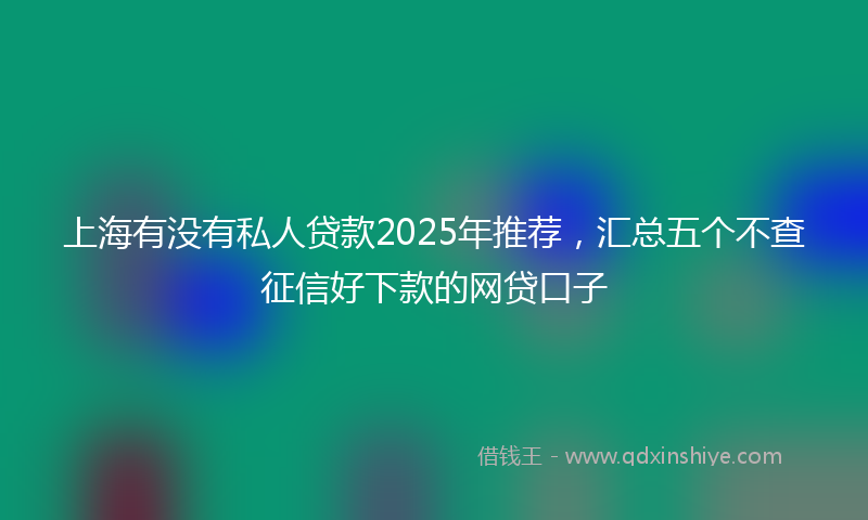 上海有没有私人贷款2025年推荐，汇总五个不查征信好下款的网贷口子