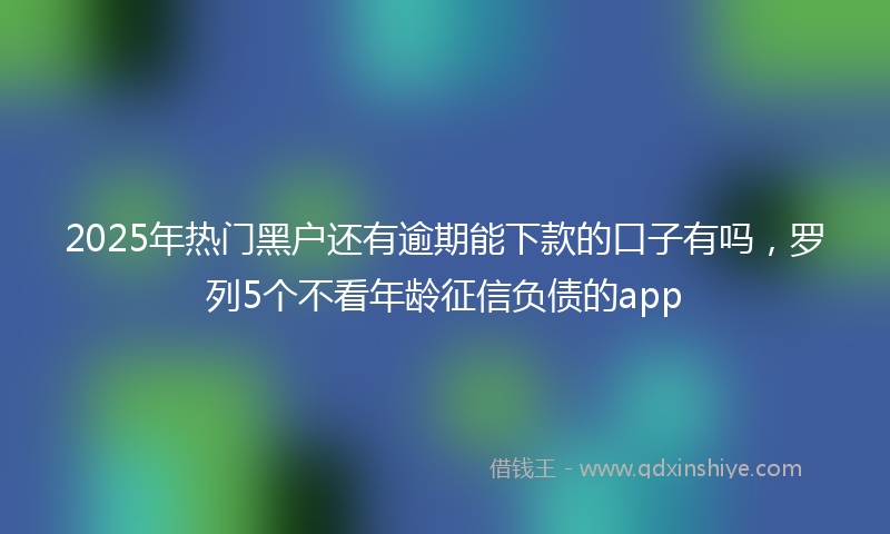 2025年热门黑户还有逾期能下款的口子有吗，罗列5个不看年龄征信负债的app