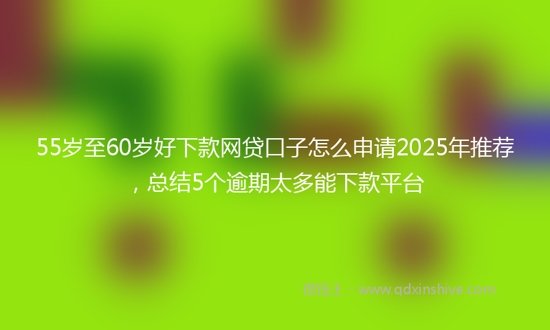 55岁至60岁好下款网贷口子怎么申请2025年推荐，总结5个逾期太多能下款平台