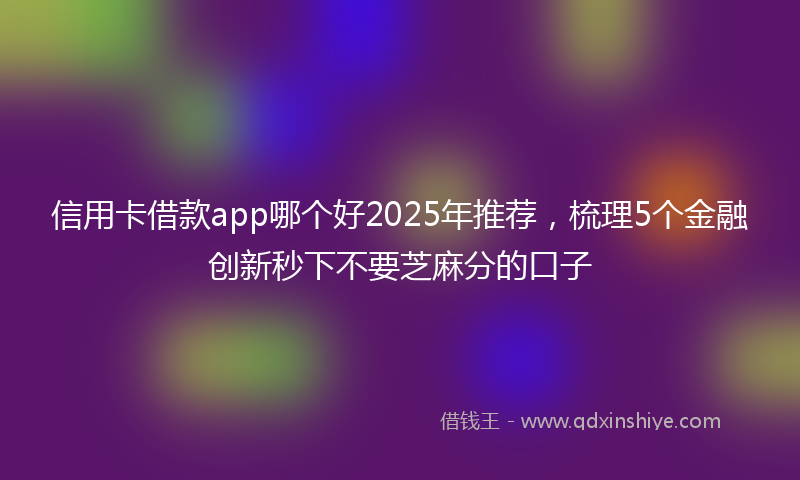 信用卡借款app哪个好2025年推荐，梳理5个金融创新秒下不要芝麻分的口子