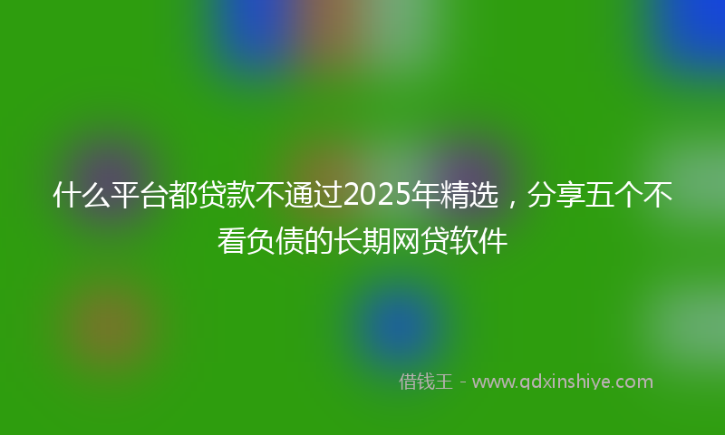 什么平台都贷款不通过2025年精选，分享五个不看负债的长期网贷软件