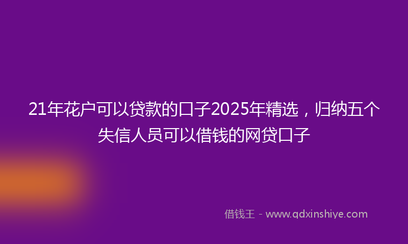 21年花户可以贷款的口子2025年精选，归纳五个失信人员可以借钱的网贷口子