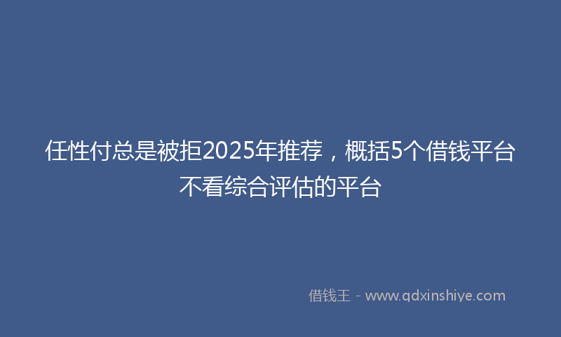 任性付总是被拒2025年推荐，概括5个借钱平台不看综合评估的平台