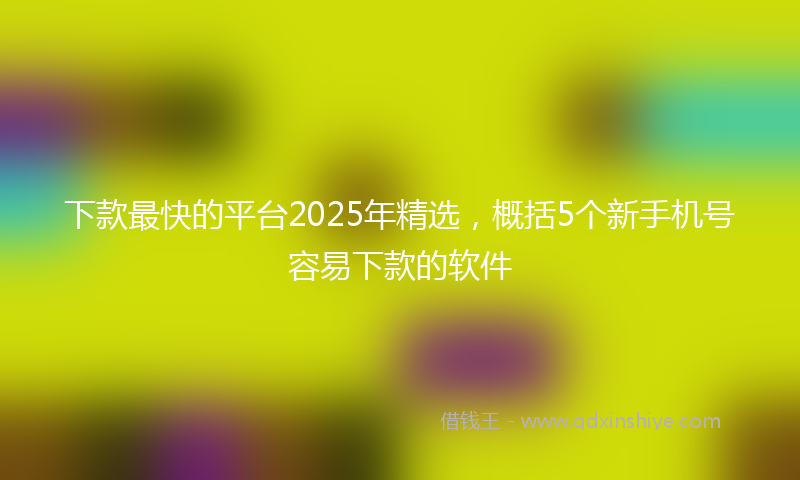 下款最快的平台2025年精选，概括5个新手机号容易下款的软件