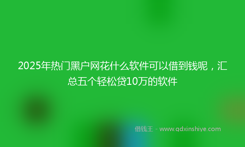 2025年热门黑户网花什么软件可以借到钱呢，汇总五个轻松贷10万的软件