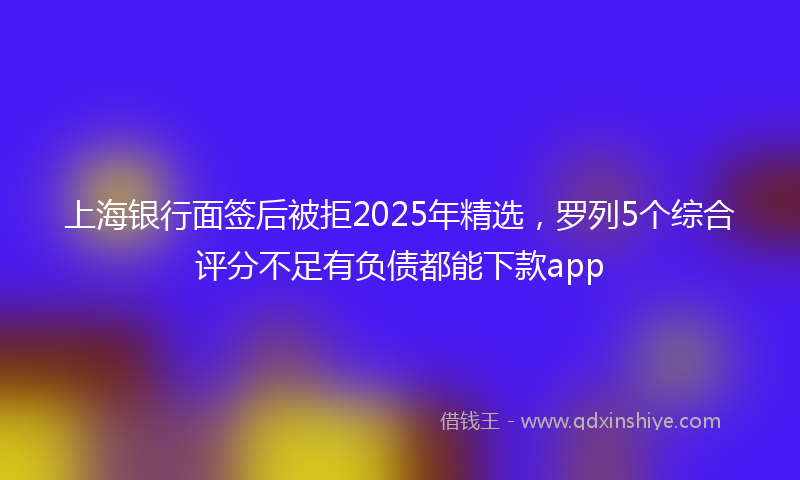 上海银行面签后被拒2025年精选，罗列5个综合评分不足有负债都能下款app