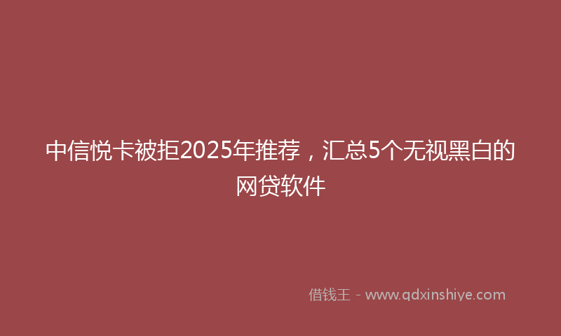 中信悦卡被拒2025年推荐，汇总5个无视黑白的网贷软件