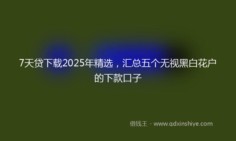 7天贷下载2025年精选，汇总五个无视黑白花户的下款口子