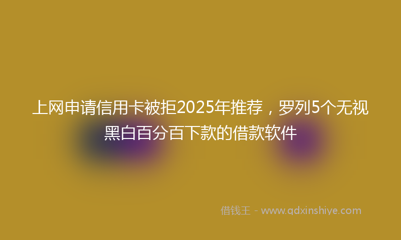 上网申请信用卡被拒2025年推荐，罗列5个无视黑白百分百下款的借款软件