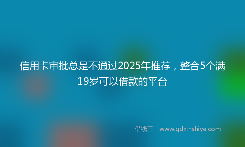 信用卡审批总是不通过2025年推荐，整合5个满19岁可以借款的平台