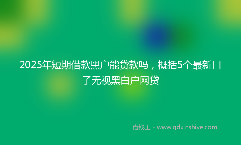 2025年短期借款黑户能贷款吗，概括5个最新口子无视黑白户网贷