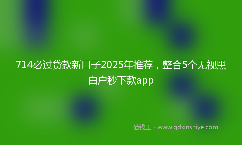 714必过贷款新口子2025年推荐，整合5个无视黑白户秒下款app