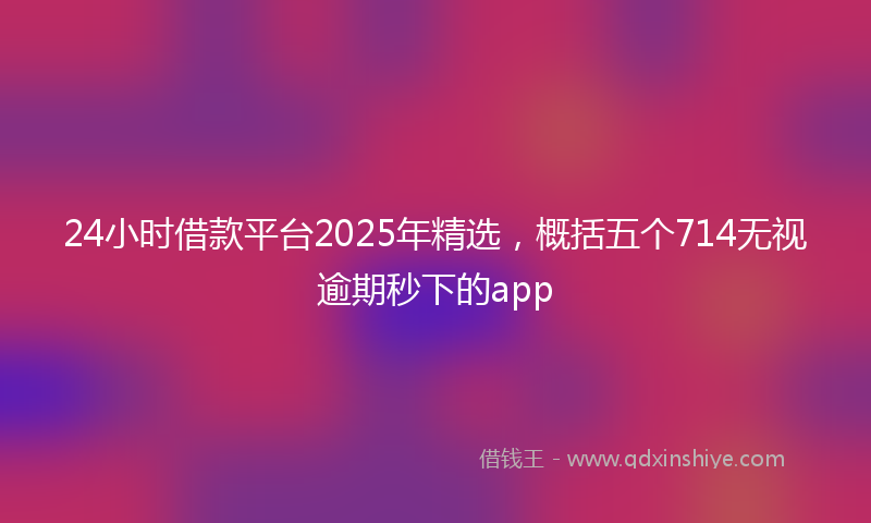 24小时借款平台2025年精选，概括五个714无视逾期秒下的app