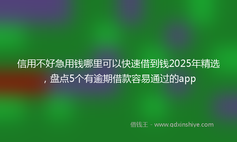 信用不好急用钱哪里可以快速借到钱2025年精选，盘点5个有逾期借款容易通过的app