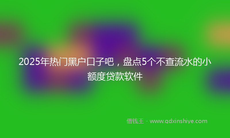 2025年热门黑户口子吧，盘点5个不查流水的小额度贷款软件