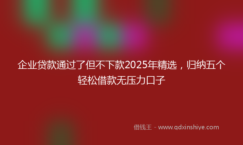 企业贷款通过了但不下款2025年精选，归纳五个轻松借款无压力口子