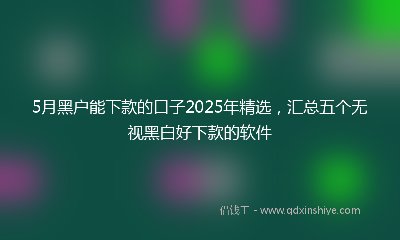 5月黑户能下款的口子2025年精选，汇总五个无视黑白好下款的软件