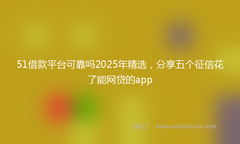51借款平台可靠吗2025年精选，分享五个征信花了能网贷的app