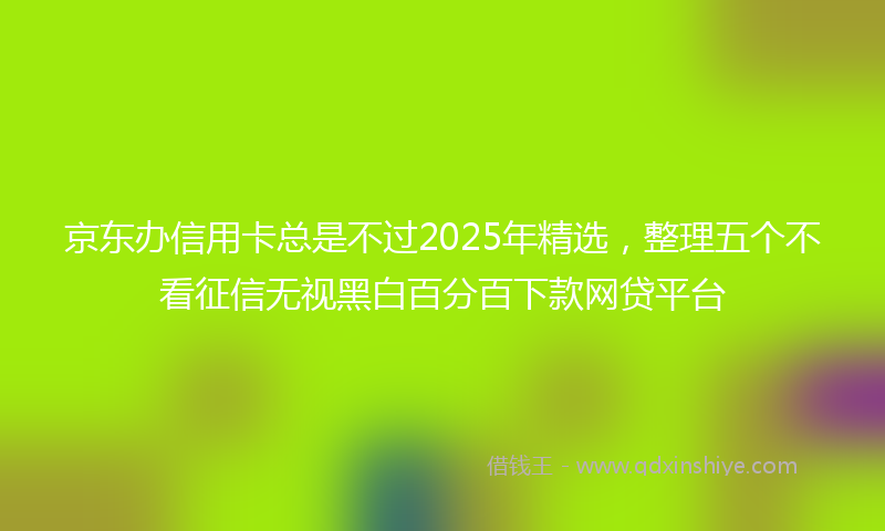 京东办信用卡总是不过2025年精选，整理五个不看征信无视黑白百分百下款网贷平台