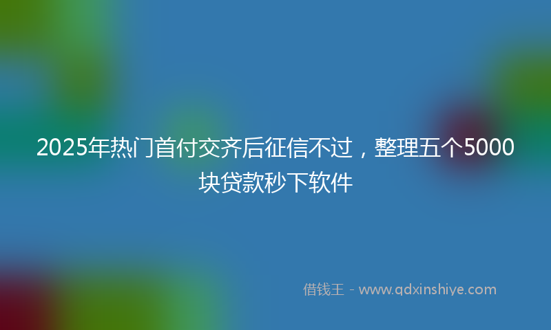 2025年热门首付交齐后征信不过，整理五个5000块贷款秒下软件