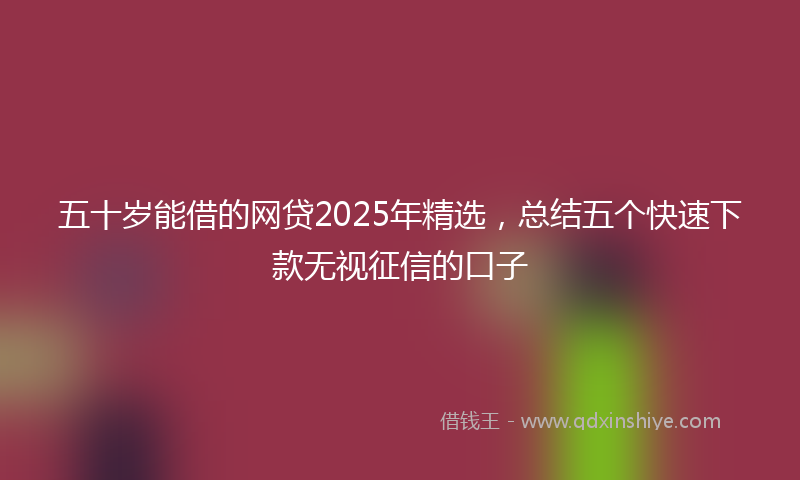 五十岁能借的网贷2025年精选，总结五个快速下款无视征信的口子