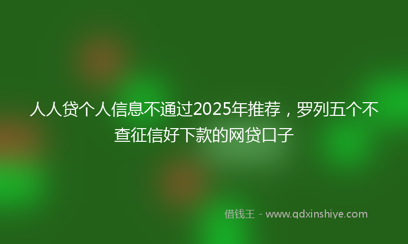 人人贷个人信息不通过2025年推荐，罗列五个不查征信好下款的网贷口子