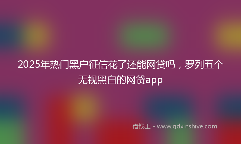 2025年热门黑户征信花了还能网贷吗，罗列五个无视黑白的网贷app