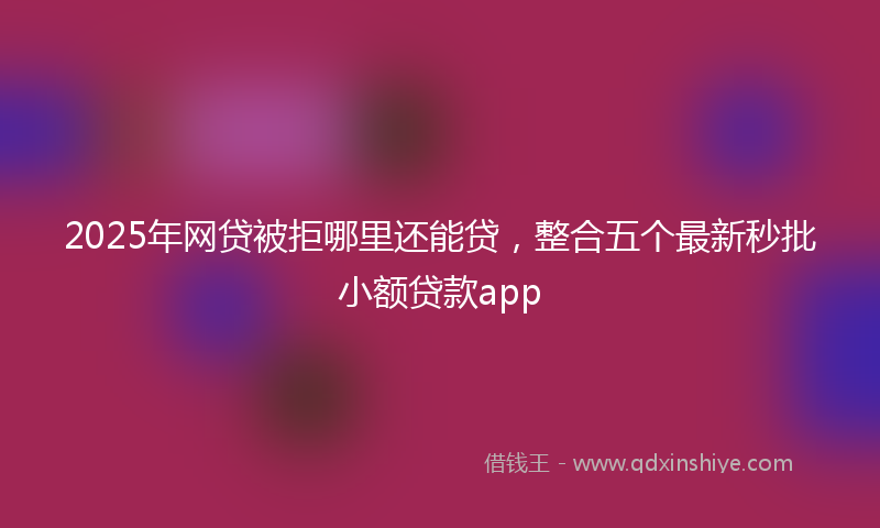 2025年网贷被拒哪里还能贷，整合五个最新秒批小额贷款app