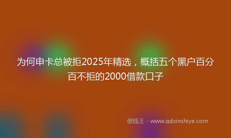 为何申卡总被拒2025年精选，概括五个黑户百分百不拒的2000借款口子