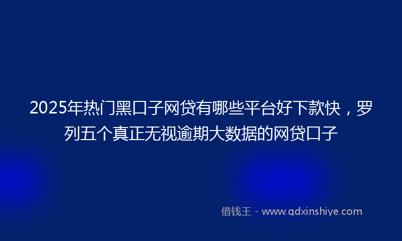 2025年热门黑口子网贷有哪些平台好下款快，罗列五个真正无视逾期大数据的网贷口子
