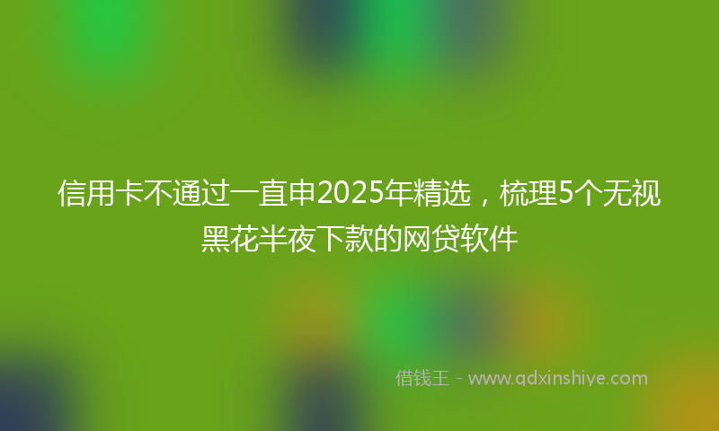 信用卡不通过一直申2025年精选，梳理5个无视黑花半夜下款的网贷软件