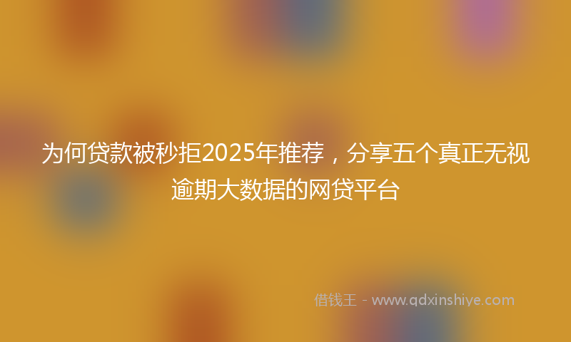 为何贷款被秒拒2025年推荐，分享五个真正无视逾期大数据的网贷平台