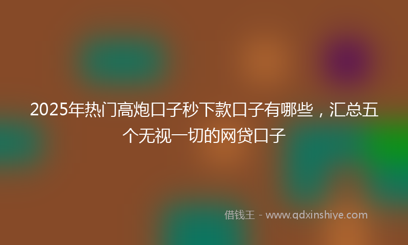 2025年热门高炮口子秒下款口子有哪些，汇总五个无视一切的网贷口子