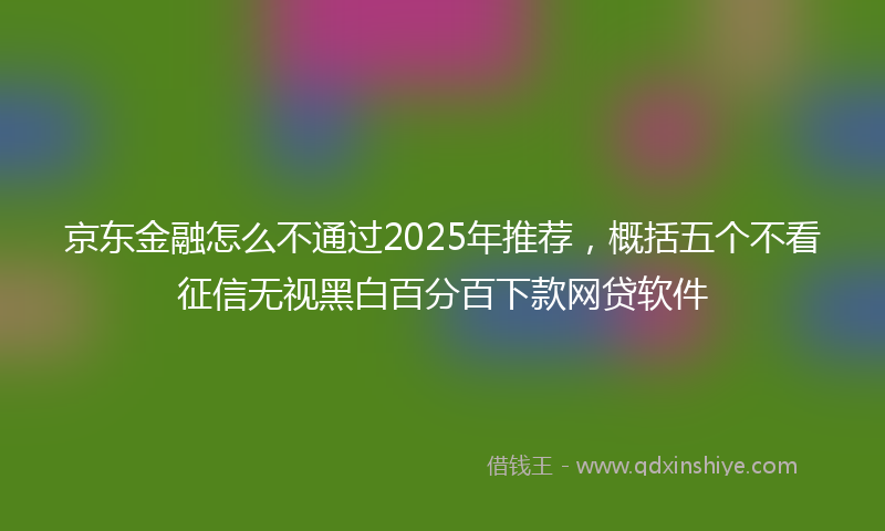 京东金融怎么不通过2025年推荐，概括五个不看征信无视黑白百分百下款网贷软件