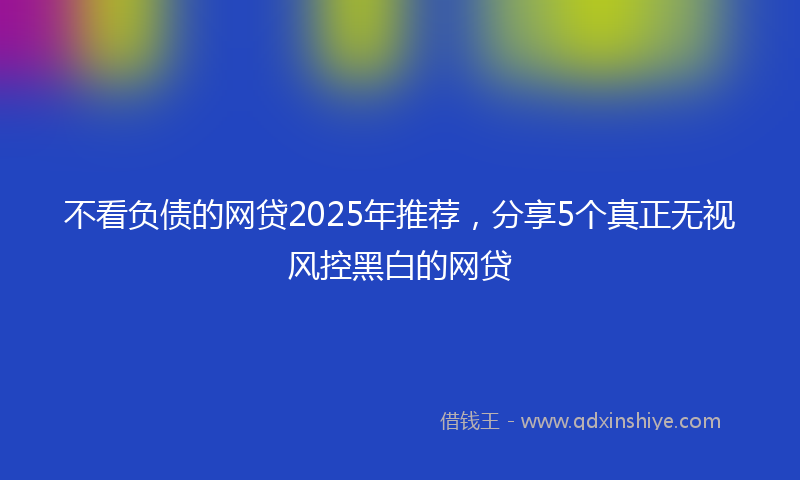 不看负债的网贷2025年推荐，分享5个真正无视风控黑白的网贷