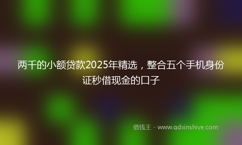 两千的小额贷款2025年精选，整合五个手机身份证秒借现金的口子
